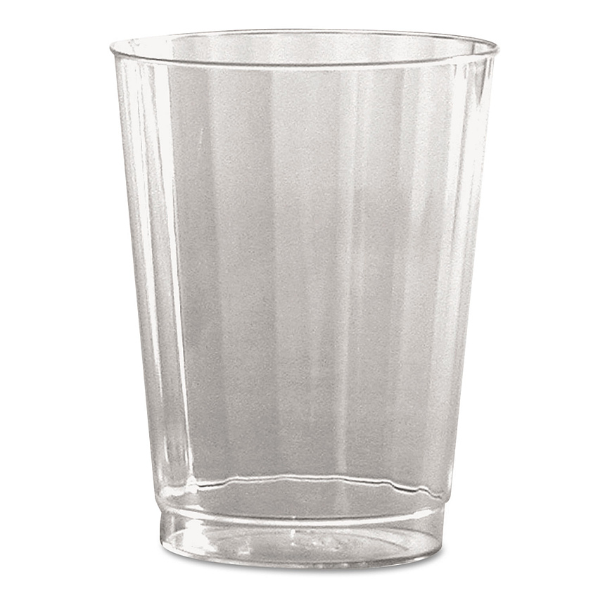 WNA Classic Crystal Plastic Tumblers, 10 oz, Clear, Fluted, Tall, 20/Pack, 12 Packs/Carton (WNACC10240)