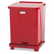 Rubbermaid Commercial Defenders Heavy-Duty Steel Step Can, 4 gal, Steel, Red (ST7EPLRED)