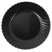 WNA Classicware Plastic Plates, 6" dia, Black, 10/Pack, 18 Packs/Carton (CW6180BK)