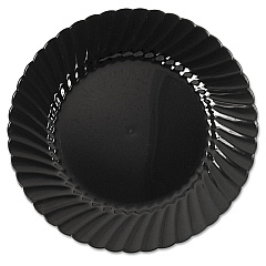 WNA Classicware Plastic Plates, 6" dia, Black, 10/Pack, 18 Packs/Carton (WNACW6180BK)