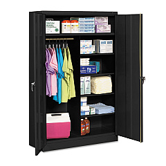 Tennsco Jumbo Combination Steel Storage Cabinet, 48w x 24d x 78h, Black (TNNJ2478SUCBK)