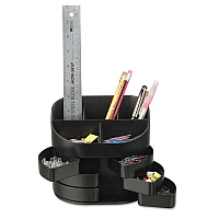 Officemate Double Supply Organizer, 11-Compartments, 6 Drawers, Plastic, 6.5 x 4.75 x 5.75, Black (OIC22822)