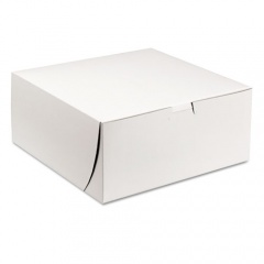 SCT White One-Piece Non-Window Bakery Boxes, 9 x 9 x 4, White, Paper, 200/Carton (0961)