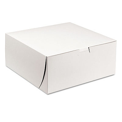 SCT White One-Piece Non-Window Bakery Boxes, 9 x 9 x 4, White, Paper, 200/Carton (SCH0961)