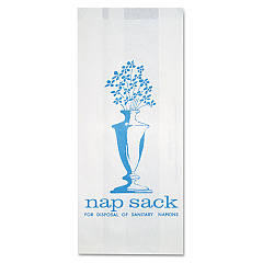 Bagcraft Nap Sack Sanitary Disposal Bags, 4" x 2" x 9", White, 1,000/Carton (BGC300314)