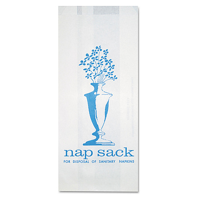 Bagcraft Nap Sack Sanitary Disposal Bags, 4" x 2" x 9", White, 1,000/Carton (BGC300314)