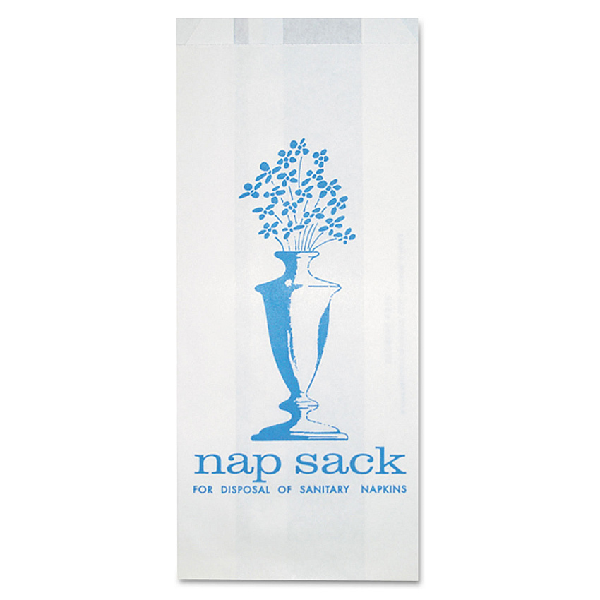 Bagcraft Nap Sack Sanitary Disposal Bags, 4" x 2" x 9", White, 1,000/Carton (BGC300314)
