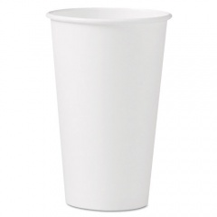 Solo Single-Sided Poly Paper Hot  Cups, 16 oz, White, 50 Sleeve, 20 Sleeves/Carton (316W)