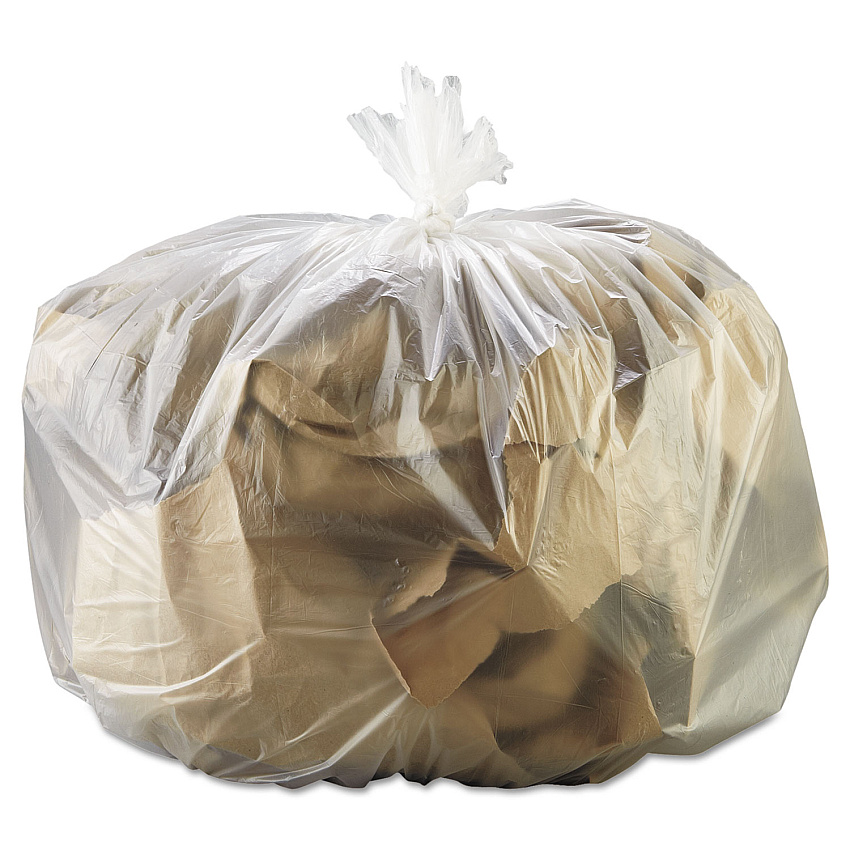GEN High-Density Can Liners, 33 gal, 13 mic, 33" x 39", Natural, Perforated Roll, 25 Bags/Roll, 10 Rolls/Carton (GEN333916)