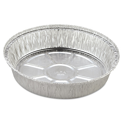 HFA Round Aluminum Container, 37 oz, 8" Diameter, Silver, 500/Carton (HFA205830)