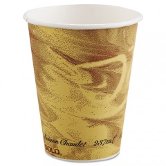 Solo Mistique Polycoated Hot Paper Cups, 8 oz, Printed, Brown, 50/ Sleeve, 20 Sleeves/Carton (378MS)