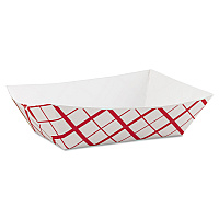 SCT Paper Food Baskets, 3 lb Capacity, 7.2 x 4.95 x 1.94, Red/White, Paper, 500/Carton (SCH0425)