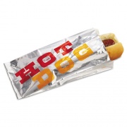 Bagcraft Foil Single-Serve Bags, 3.5" x 8.5", White/"Hot Dog", 1,000/Carton (300455)