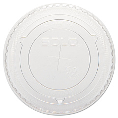 Solo Straw-Slot Cold Cup Lids, Fits 10 oz Cups, Clear, 100 Pack, 25 Packs/Carton (DCC600TS)