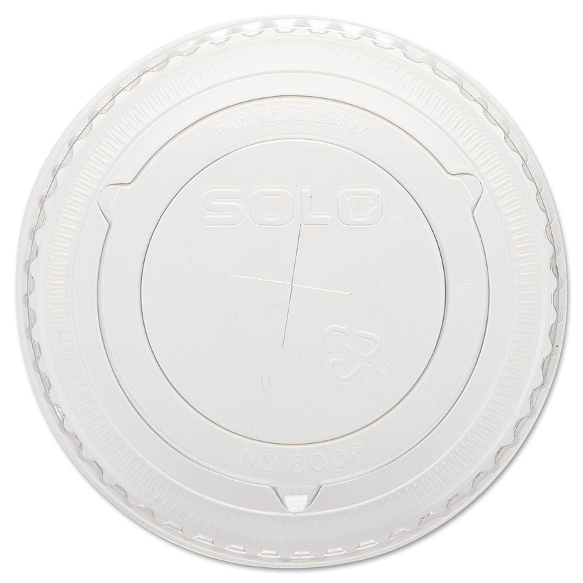 Solo Straw-Slot Cold Cup Lids, Fits 10 oz Cups, Clear, 100 Pack, 25 Packs/Carton (DCC600TS)