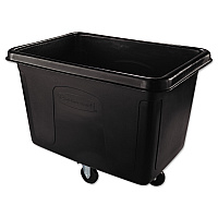 Rubbermaid Commercial Cube Truck, 105 gal, 500 lb Capacity, Plastic, Black (RCP4614BLA)