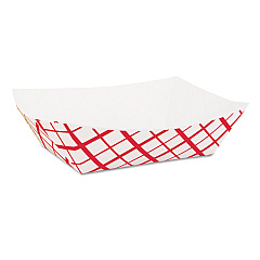 SCT Paper Food Baskets, 1 lb Capacity, Red/White, Paper, 1,000/Carton (SCH0413)