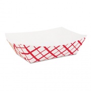 SCT Paper Food Baskets, 2 lb Capacity, Red/White, Paper, 1,000/Carton (0417)