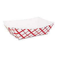 SCT Paper Food Baskets, 2 lb Capacity, Red/White, Paper, 1,000/Carton (SCH0417)