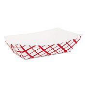 SCT Paper Food Baskets, 2.5 lb Capacity, Red/White, Paper, 500/Carton (SCH0421)