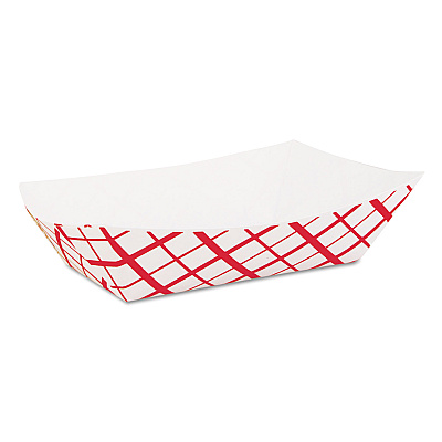 SCT Paper Food Baskets, 2.5 lb Capacity, Red/White, Paper, 500/Carton (SCH0421)