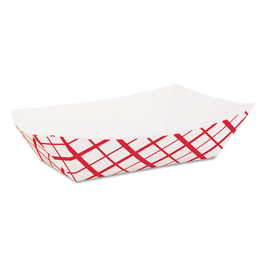 SCT Paper Food Baskets, 2.5 lb Capacity, Red/White, Paper, 500/Carton (SCH0421)