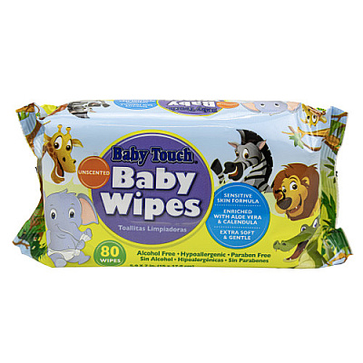  Baby Wipes, Unscented, 7" X 5.9", 80/pk, 24pks/cs, Case Of 24 Packs (82-2803)