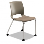 HON Motivate Four-Leg Stacking Chair, Supports 300lb, 18.25" Seat Height, Morel Fabric Seat, Shadow Back, Platinum Base, 2/Carton (MG201CU24)