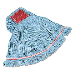 Rubbermaid Commercial Swinger Loop Wet Mop Heads, Cotton/Synthetic, Blue, Large (RCPC153BLU)