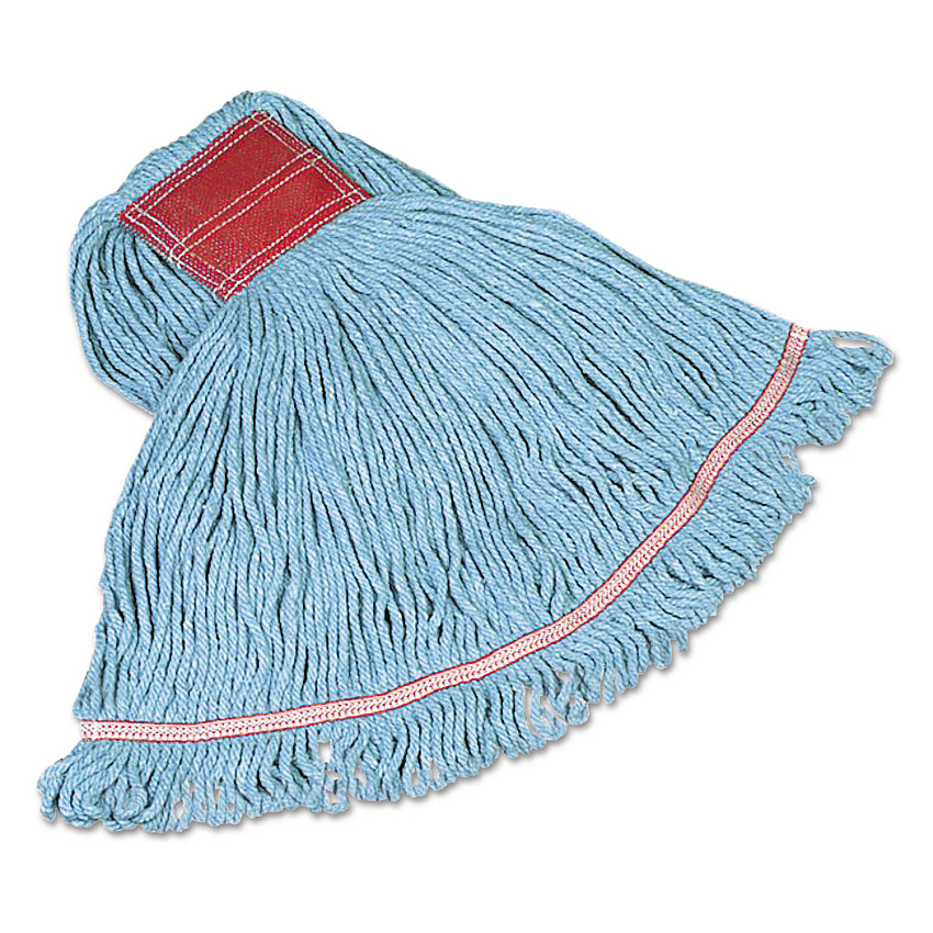 Rubbermaid Commercial Swinger Loop Wet Mop Heads, Cotton/Synthetic, Blue, Large (RCPC153BLU)