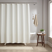 H&h Poly Shower Curtain Set 72x72 Raindrop Bright White, 1 Set (P-SCSET-7272-WH)