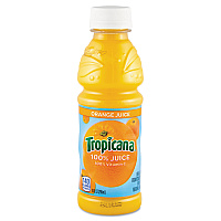 Tropicana 100% Juice, Orange, 10oz Bottle, 24/Carton (QKR55154)
