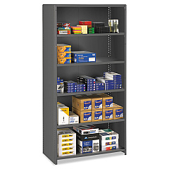 Tennsco Closed Commercial Steel Shelving, Six-Shelf, 36w x 18d x 75h, Medium Gray (TNNESPC61836MGY)