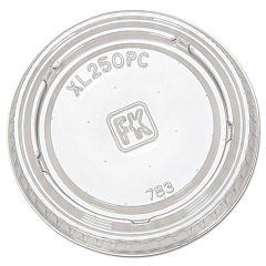 Fabri-Kal Portion Cup Lids, Fits 1.5 oz to 2.5 oz Cups, Clear, 125/Sleeve, 20 Sleeves/Carton (FABXL250PC)