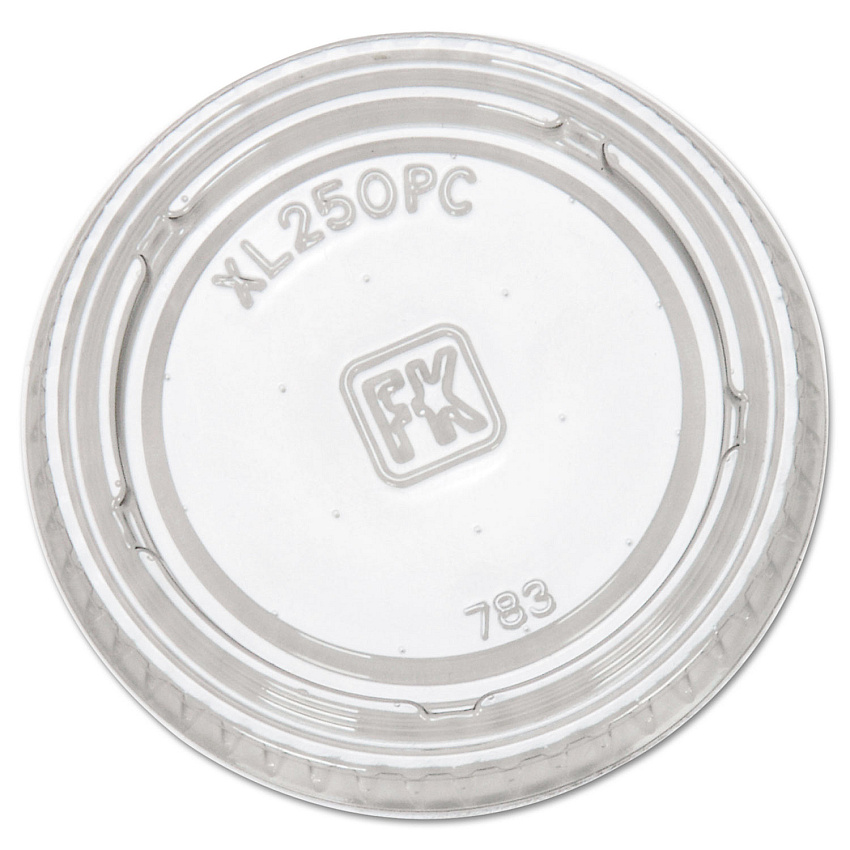 Fabri-Kal Portion Cup Lids, Fits 1.5 oz to 2.5 oz Cups, Clear, 125/Sleeve, 20 Sleeves/Carton (FABXL250PC)