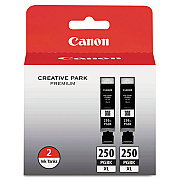 Canon 6432B004 (PGI-250XL) ChromaLife100+ High-Yield Ink, 500 Page-Yield, Black, 2/Pack