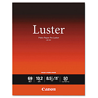Canon PRO Luster Inkjet Photo Paper, 10.2 mil, 8.5 x 11, Luster White, 50/Pack (CNM6211B004)
