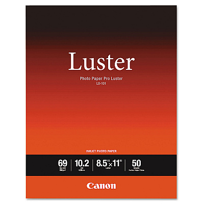 Canon PRO Luster Inkjet Photo Paper, 10.2 mil, 8.5 x 11, Luster White, 50/Pack (CNM6211B004)