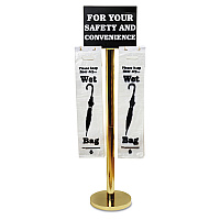 Tatco Wet Umbrella Bag Stand, 16w x 12d x 54.5h, Brass/Black/White (TCO57029)