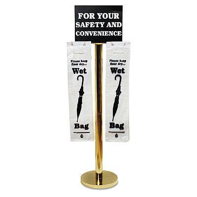 Tatco Wet Umbrella Bag Stand, 16w x 12d x 54.5h, Brass/Black/White (TCO57029)