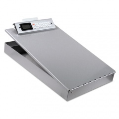 Saunders Redi-Rite Aluminum Storage Clipboard with Calculator, 1" Clip Capacity, Holds 8.5 x 11 Sheets, Silver (11025)