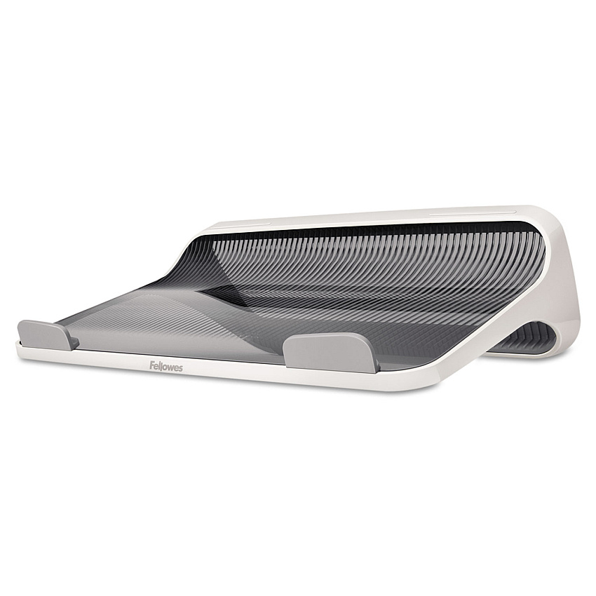 Fellowes I-Spire Series Laptop Lift, 13.19" x 9.31" x 4.13", White/Gray, Supports 10 lbs (FEL9311201)