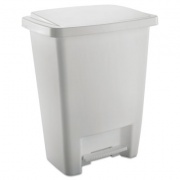 Rubbermaid STEP-ON WASTE CAN, RECTANGULAR, PLASTIC, 8.25 GAL, WHITE (284187WHICT)