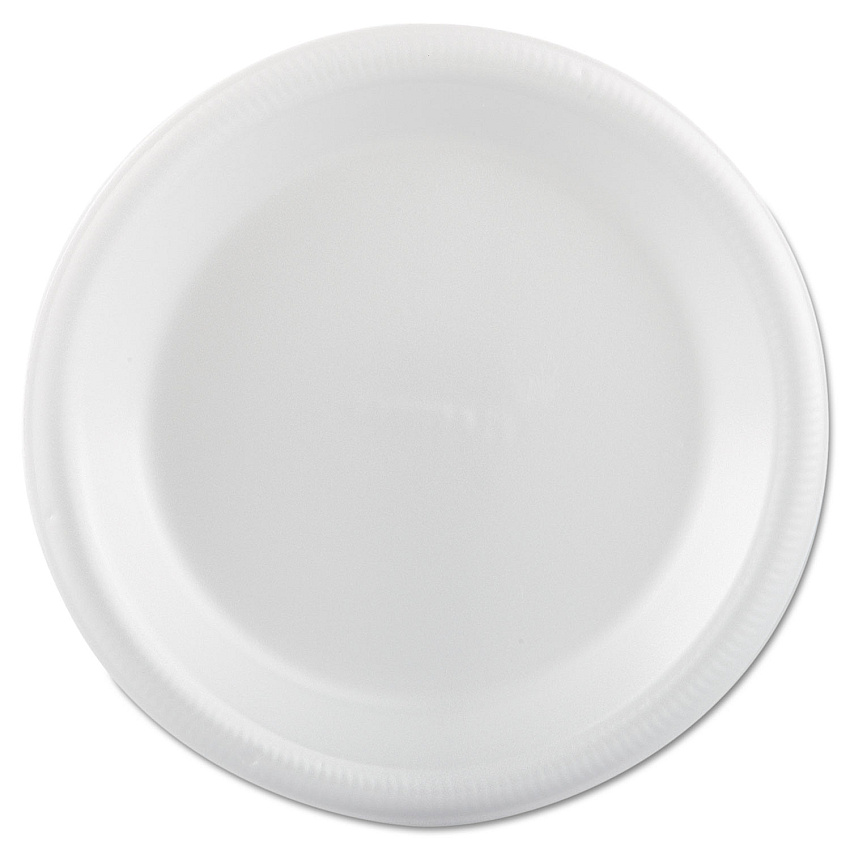 Plastifar Foam Dinnerware, Plate, 9", White, 25/Pack, 20 Packs/Carton (PST12003)