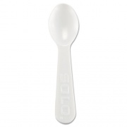 Dart Lightweight Plastic Taster Spoon, White, 3,000/Carton (00080)