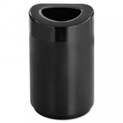 Safco Open Top Round Waste Receptacle, 30 gal, Steel, Black (9920BL)