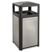 Safco Evos Series Steel Waste Container, 15 gal, Black (9932BL)
