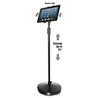 Kantek Floor Stand for iPad and Other Tablets, Black (KTKTS890)