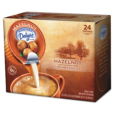 International Delight Coffee Creamer, Hazelnut, 0.4375 oz Liquid, 24/Box (ITD100680)
