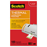 Scotch Laminating Pouches, 5 mil, 3.75" x 2.38", Gloss Clear, 100/Pack (MMMTP5851100)